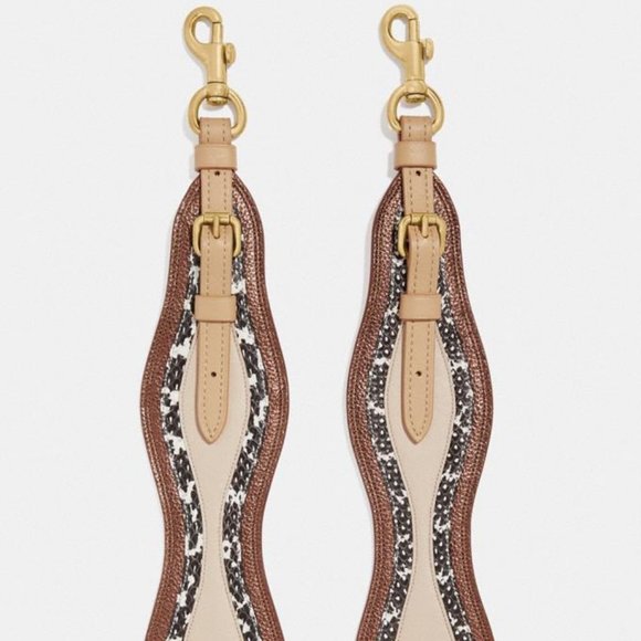 Coach Strap Wave Patchwork Snakeskin Details Strap - Picture 4 of 5